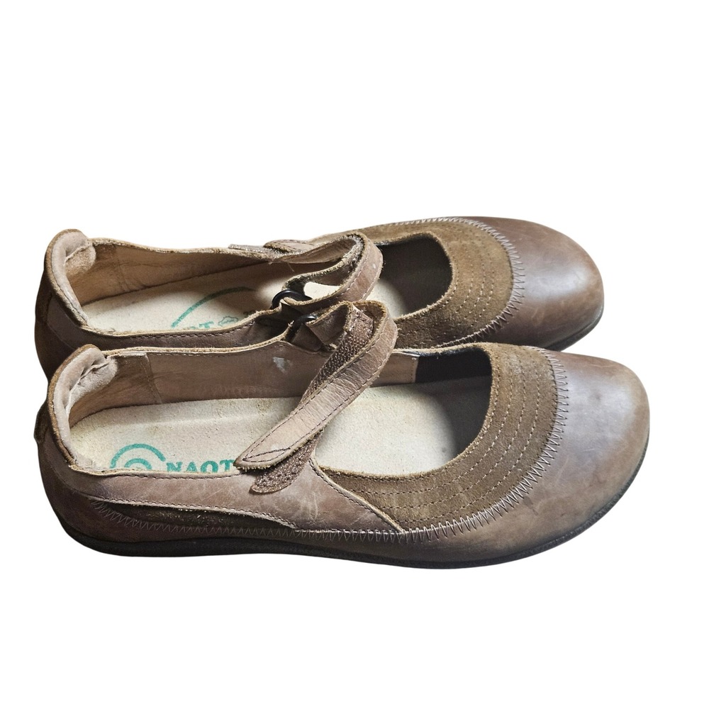 Naot Kirei Mary Jane Shoes Brown Leather Suede 39 US8 Granola Cottagecore